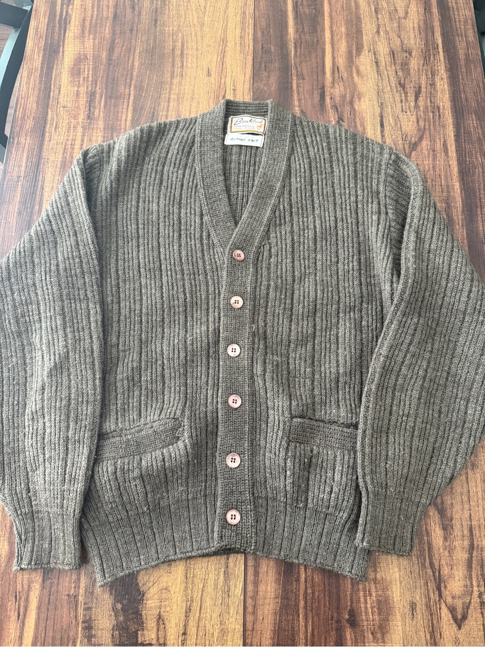 Brentwood Vintage Alpaca Wool Alpine Knit Cardigan Sweater - Grandpa Style